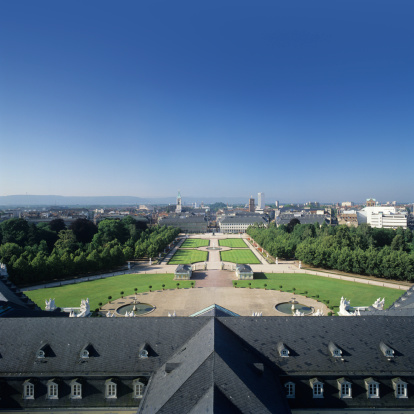 View from the tower of Karlsruhe castle chateau