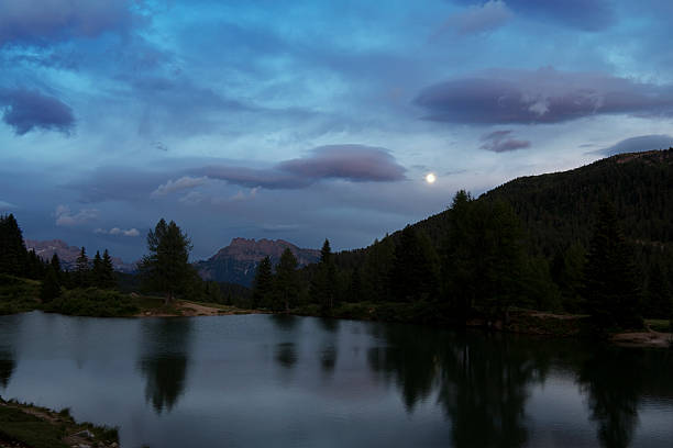 istock Scenic moonrise over the Dolomites Italy 182909624