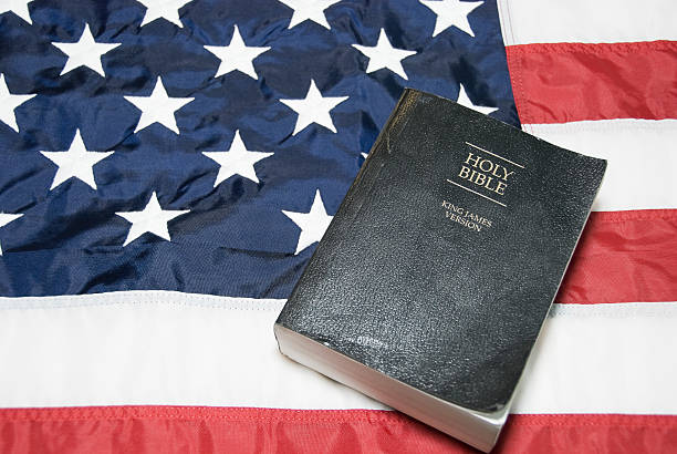 istock Bible and American Flag 182909825