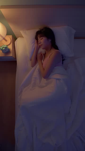 asian woman night sleep deeply