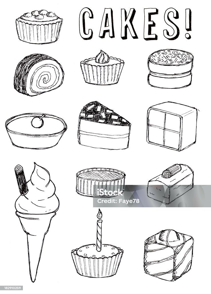 Gâteaux et desserts - Photo de Dessiner libre de droits