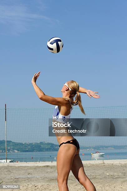 Jogador De Voleibol Servir A Bola - Fotografias de stock e mais imagens de Sexo Feminino - Sexo Feminino, Voleibol de Praia, Óculos de Sol