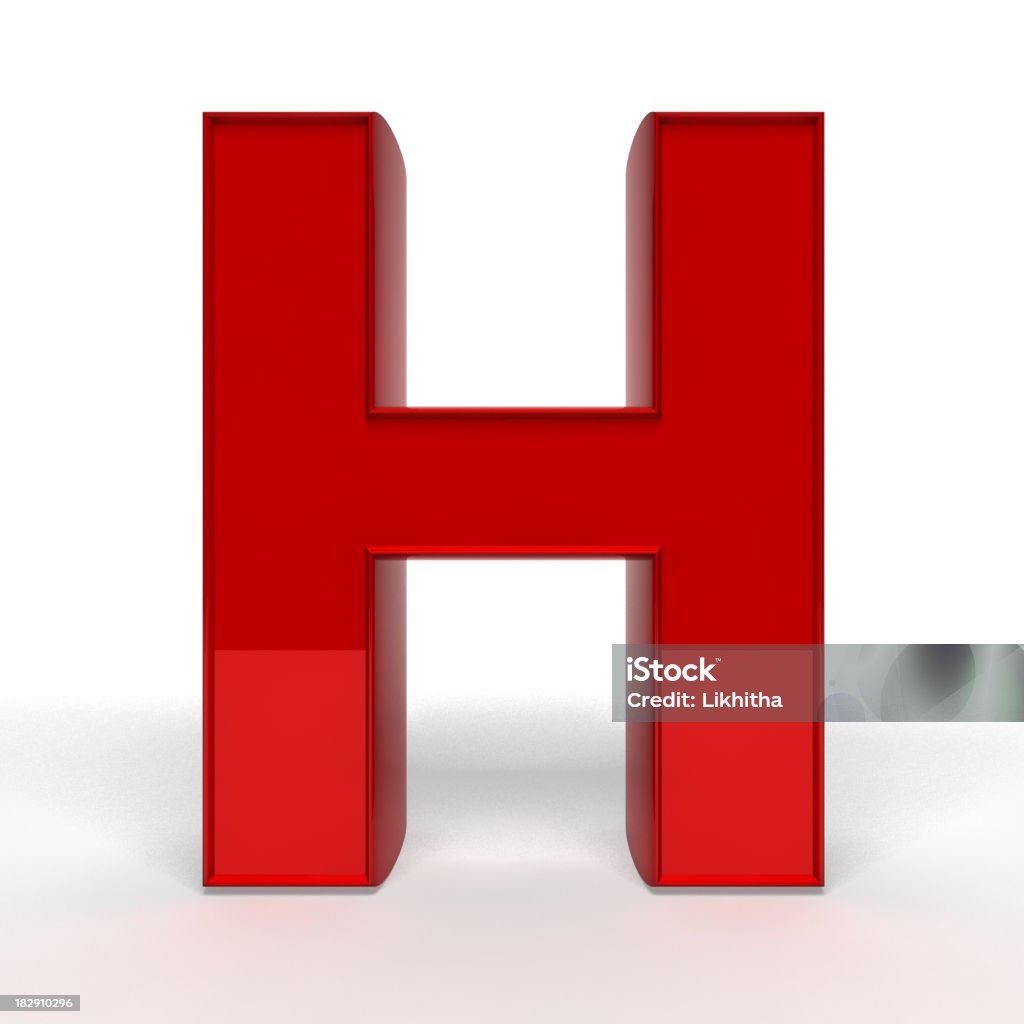 Red letter H 3d rendered Alphabet H Alphabet Stock Photo