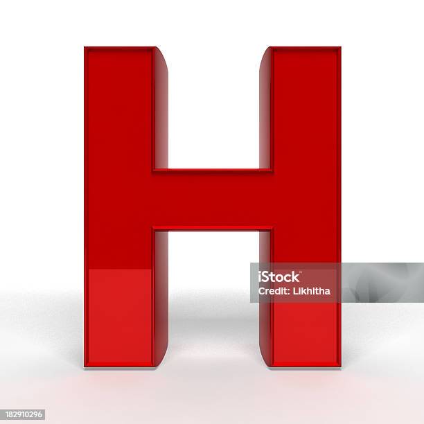 Red Letter H Stock Photo - Download Image Now - Alphabet, Cut Out, Digitally Generated Image