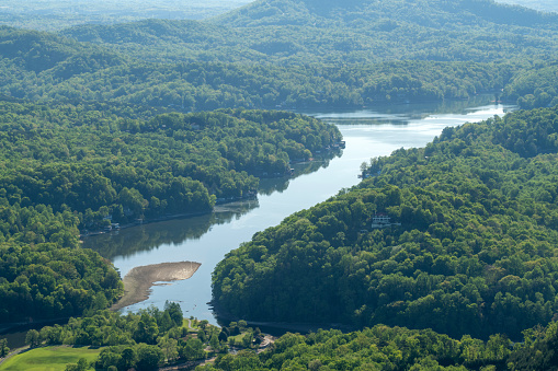 Scenic river view from Chimney Rock at Chimney Rock State Park, North Carolina, USA