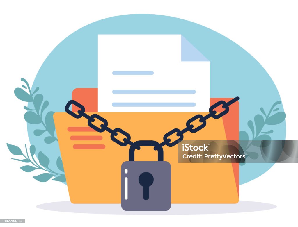 Confidential Files Document Folder Storage Locked Chained Concept confidential-files-document-folder-storage-locked-chained-concept