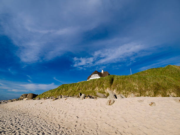 maison au danemark de la côte ouest - denmark beach beach house house photos et images de collection