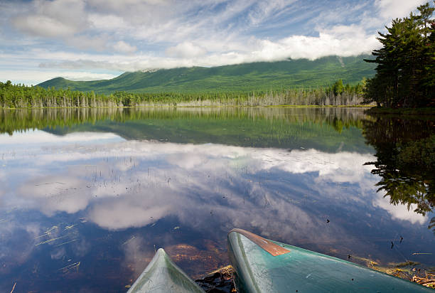 Grassy pond at Baxter State Park, ME stock photo