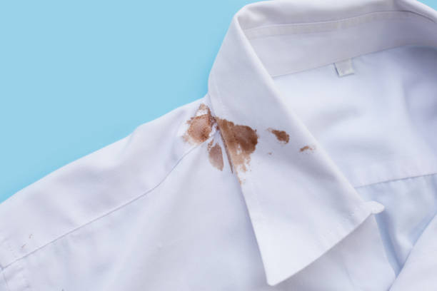 istock Dirty choclate stain on white shirt 1829106247