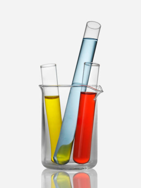 Close-up of test tubes inside a beaker