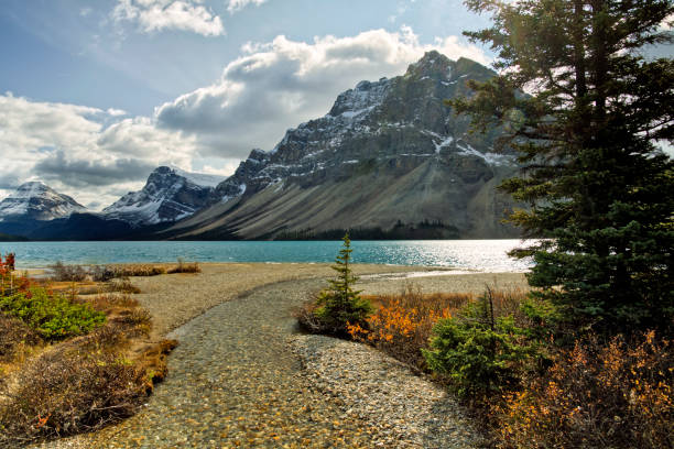 A beautiful autumn afternoon at Bow Lake, Banff National Park, Alberta