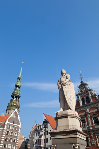 With The House Of The Blackhead's And St. Peter's Church In The Background