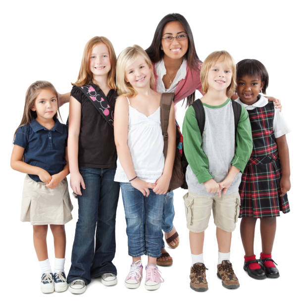 istock Group of Young Elementary Students With Their Teacher 182911088