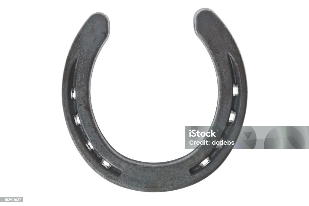 Horseshoe sobre blanco - Foto de stock de Herradura libre de derechos