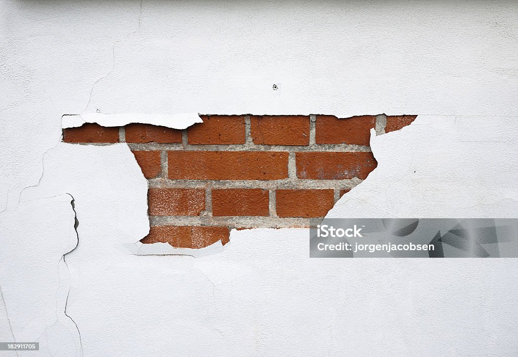 Painted cegły ściany - Zbiór zdjęć royalty-free (Architektura)