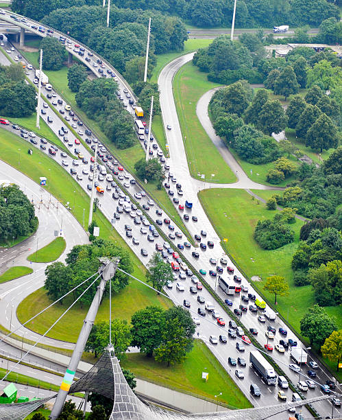 korek uliczny-verkehrschaos stau - traffic jam traffic germany car zdjęcia i obrazy z banku zdjęć