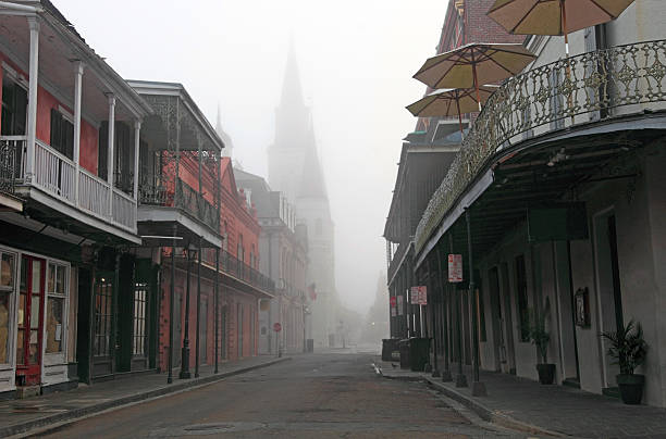 French Quarter, New Orleans "The French Quarter, also known as Vieux CarrMore New Orleans images" jackson square stock pictures, royalty-free photos & images