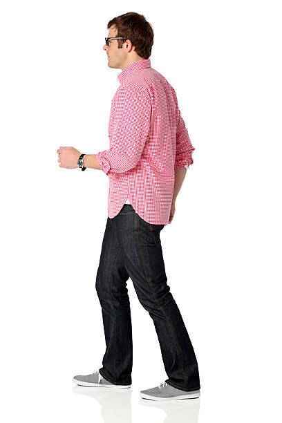 istock Side profile of man walking 182912359