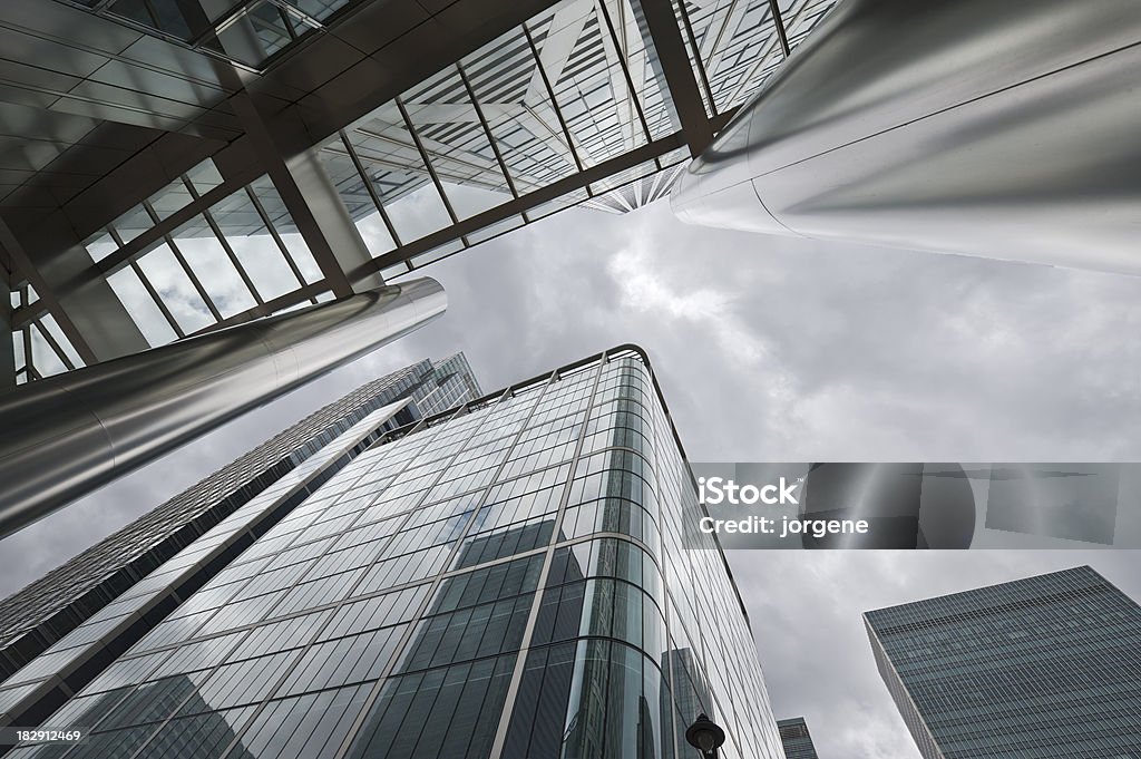 Canary Wharf financial center, Londres - Foto de stock de Tormenta - Tiempo atmosférico libre de derechos