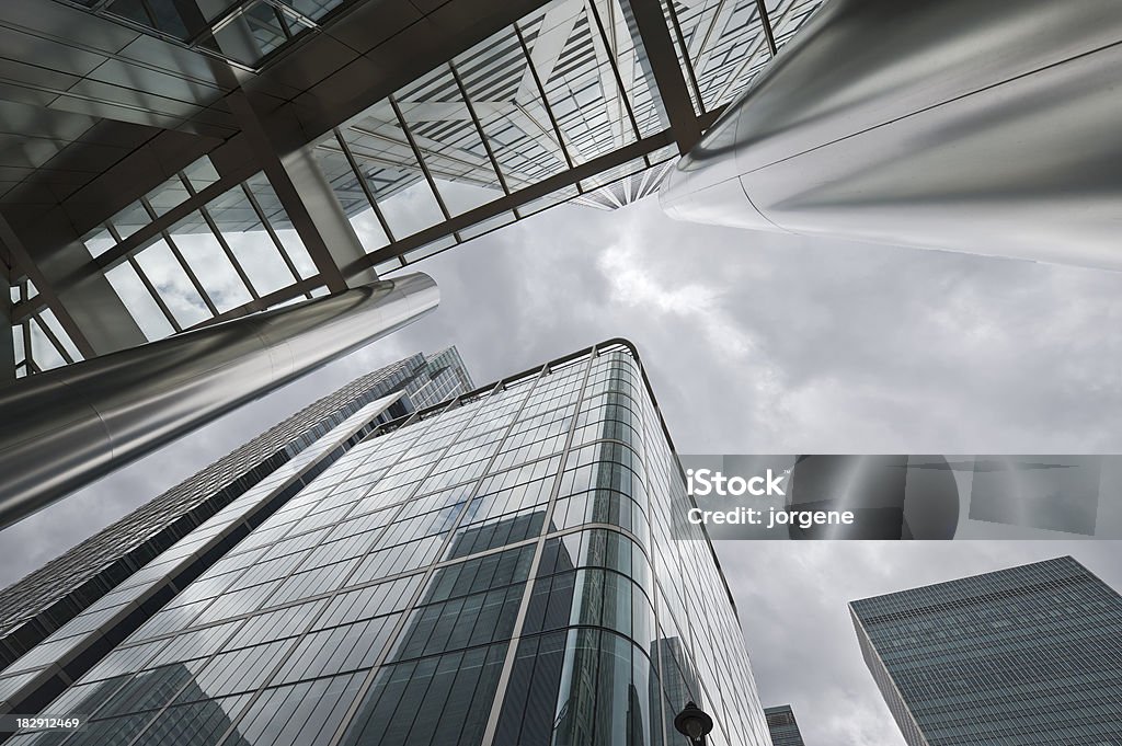 Canary Wharf centro financeiro, Londres - Foto de stock de Tempestade royalty-free