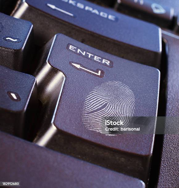 Fingerprint On Keyboard Button Stock Photo - Download Image Now - Fingerprint, Computer Keyboard, Internet