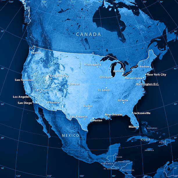 carte topographique villes des états-unis - southern rocky mountains photos et images de collection