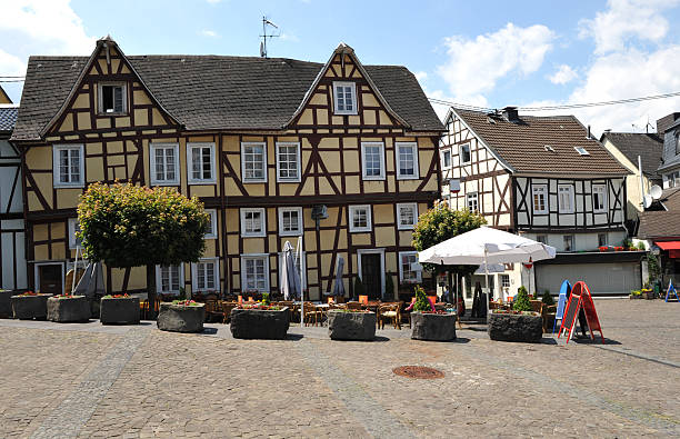 istock Traditional wood frame buildings at Linz, Germany 182913494