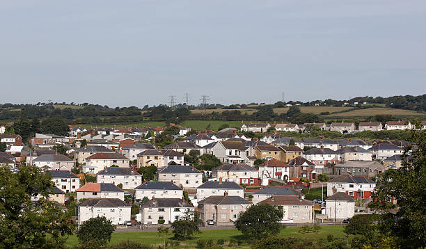 istock Morning sunlight on welsh town municipal housing 182913737