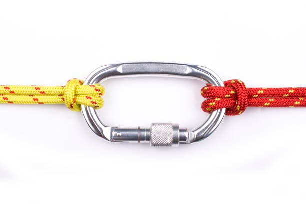 Imitation carabiner key rings isolated on a whitse background.
