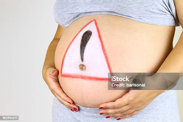 Exclamation Mark And Pregnancy Stock Photo - Download Image Now - Pregnant, Risk, Danger