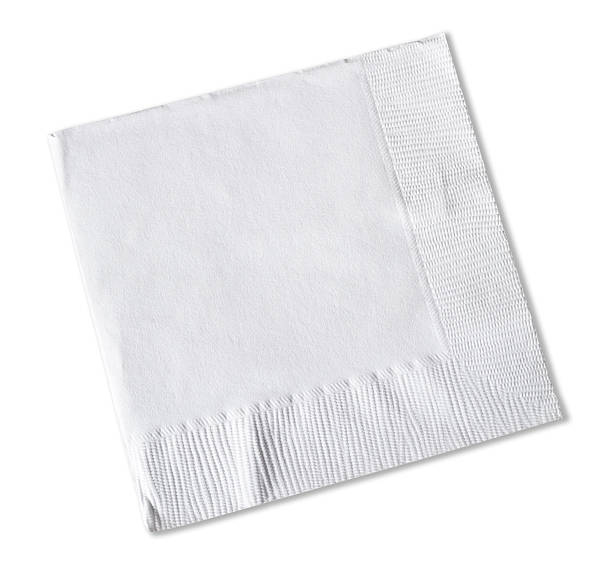 Cocktail napkin on white Paper bar towel coaster isolated on white napkin photos stock pictures, royalty-free photos & images