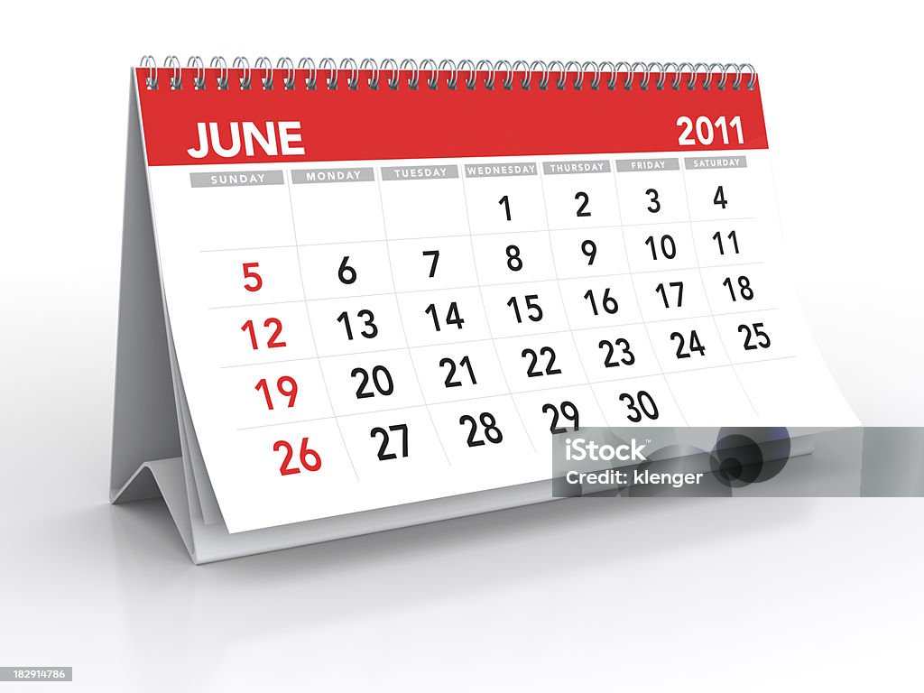 Giugno 2011-Calendario - Foto stock royalty-free di 2011