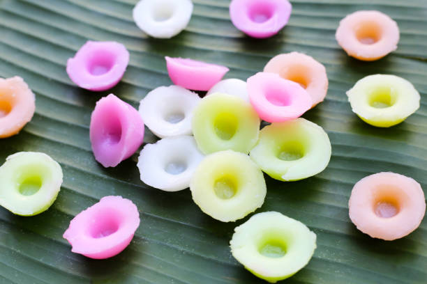 istock Floral rice cakes (Kanom Nam Dok Mai) Thai dessert 1829155219