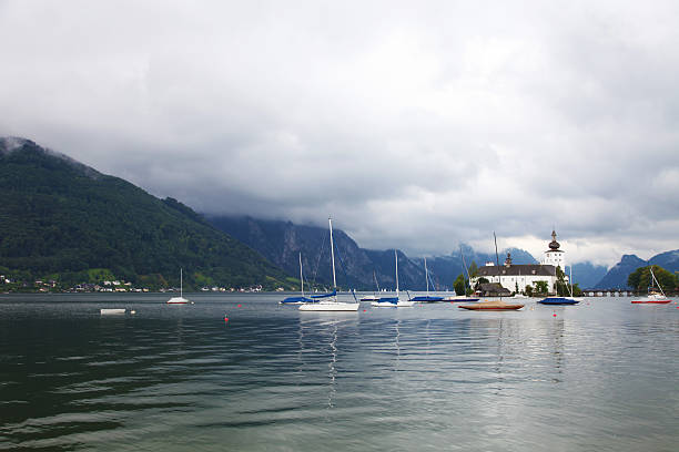 View of Seeschloss Ort Castle "View of Seeschloss Ort Castle, Gmunden, Austria" seeschloss stock pictures, royalty-free photos & images