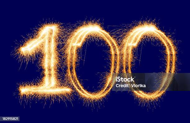 Resplandeciente Cantidad 100 Foto de stock y más banco de imágenes de Número 100 - Número 100, Aniversario, Celebración - Ocasión especial