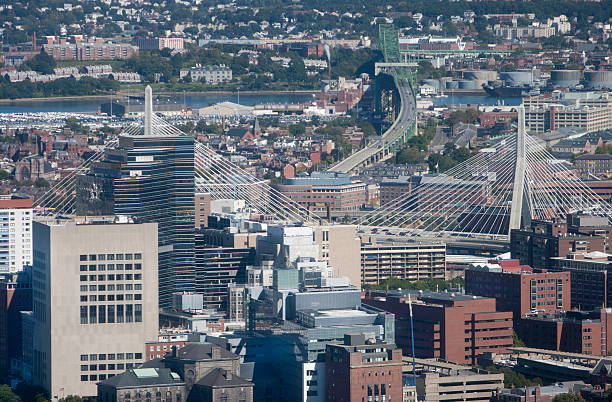 istock Arial View Of Boston And Bunker Hill Bridge 182916212