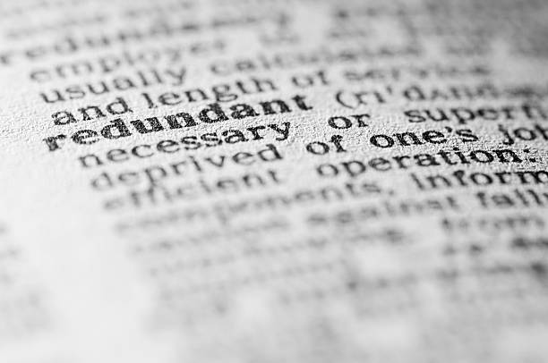 istock Dictionary definition of redundant in black type 182916283