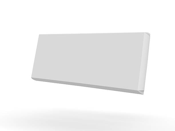 White 3D rendering of a floating chocolate bar