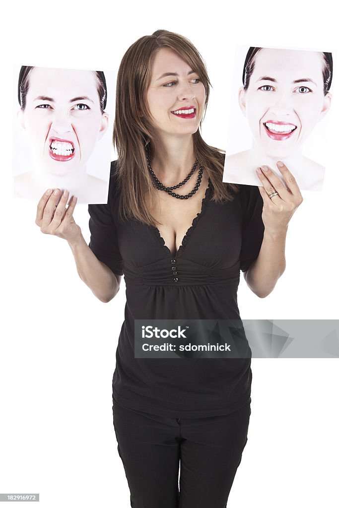 Donna scegliendo le emozioni - Foto stock royalty-free di 35-39 anni