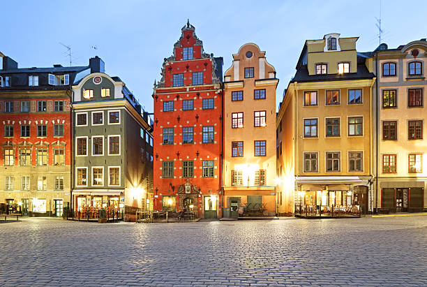 Stortorget square at night, Stockholm Stortorget square in Stockholm stortorget photos stock pictures, royalty-free photos & images