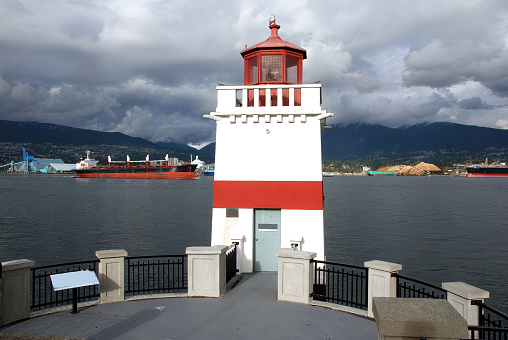 The Brockton Point Lighthouse in Stanley Park, Vancouver Canada, built in 2014.