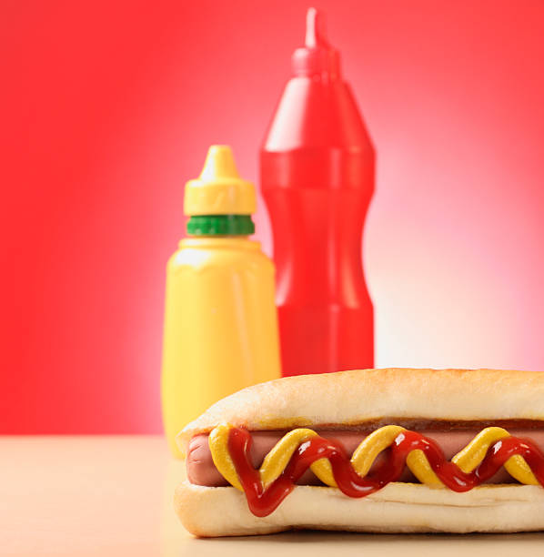 istock Hot dog,mustard and ketchup. 182917934