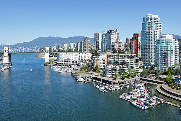 vancouver waterfront - vancouver harbor vancouver harbor marina стоковые фото и изображения