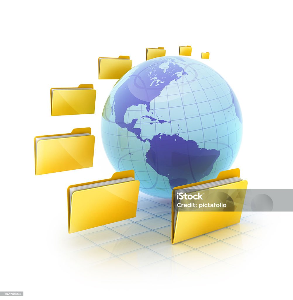online e global pastas - Royalty-free Amarelo Foto de stock