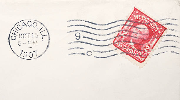 istock Vintage canceled two cent Washington stamp and Chicago 1907 postmark 182919033
