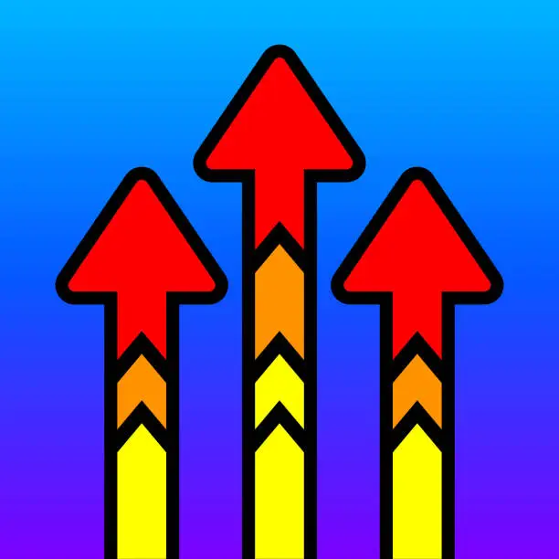 Vector illustration of Rising Arrows