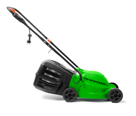 Electric Lawn Mower isolated on white.