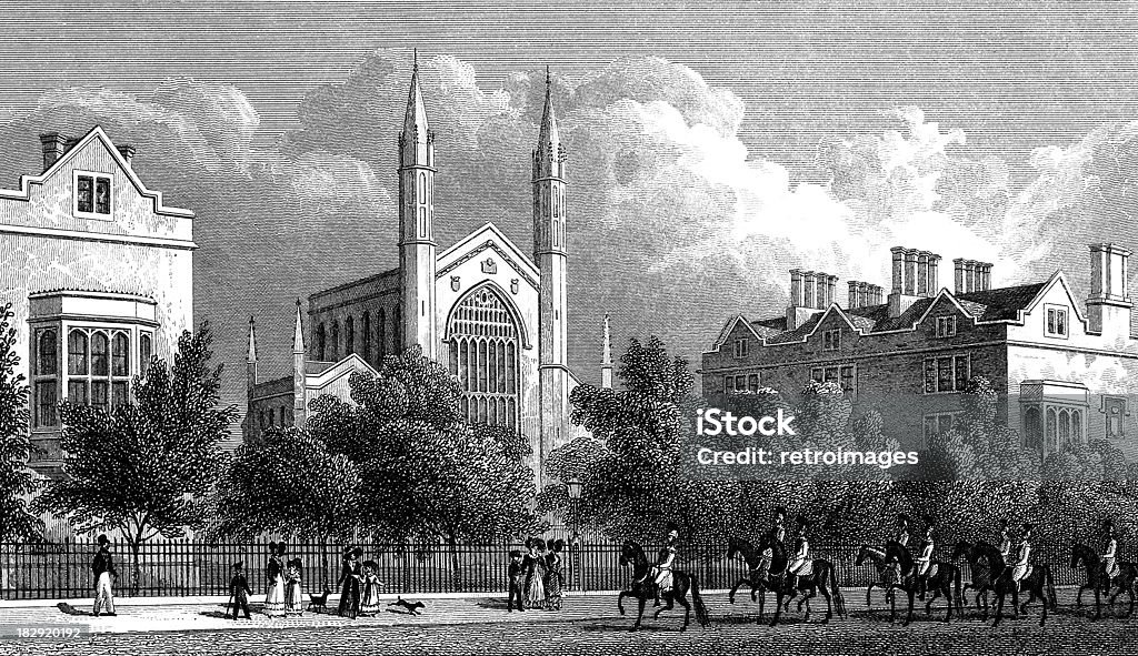 Królewski Szpital pw. St Katherine, Regent's Park, London (ilustracja - Zbiór ilustracji royalty-free (Budynek z zewnątrz)
