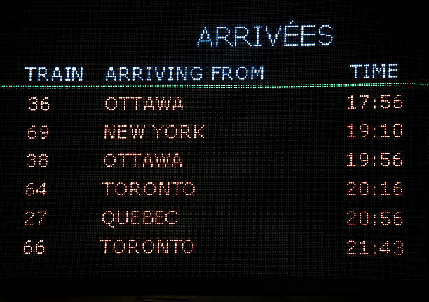 Subway sign as it approaches JFK International Airport. The signs are inside the train as you approach on the subway from Jamaica Center