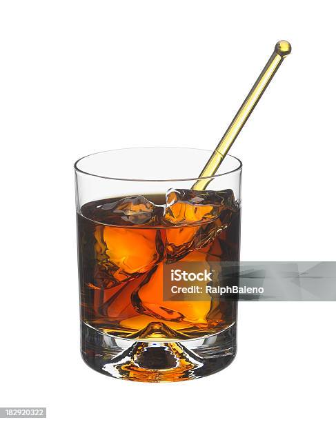 Rum On The Rocks 4 Stock Photo - Download Image Now - Drinking Glass, Swizzle Stick, Alcohol - Drink